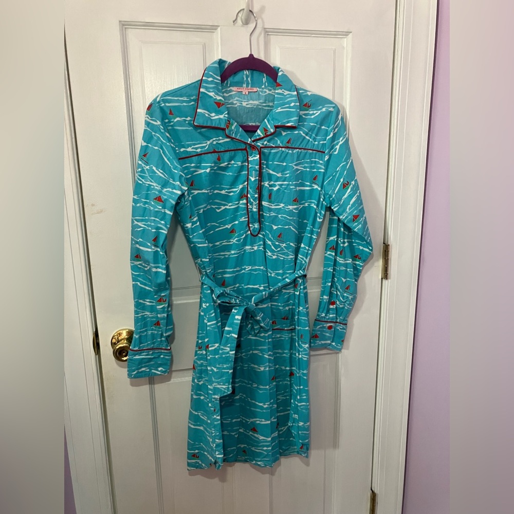 Blue Sailboat Tee Shirt Dress - Size 8